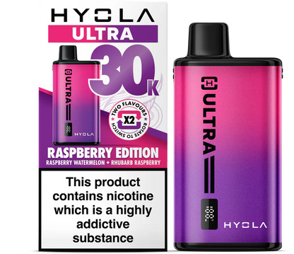 HYOLA Ultra 30K Raspberry Edition – Refreshing Raspberry Watermelon & Rhubarb Flavour – Fast Delivery Across Leamington Spa, Warwickshire, Coventry & UK