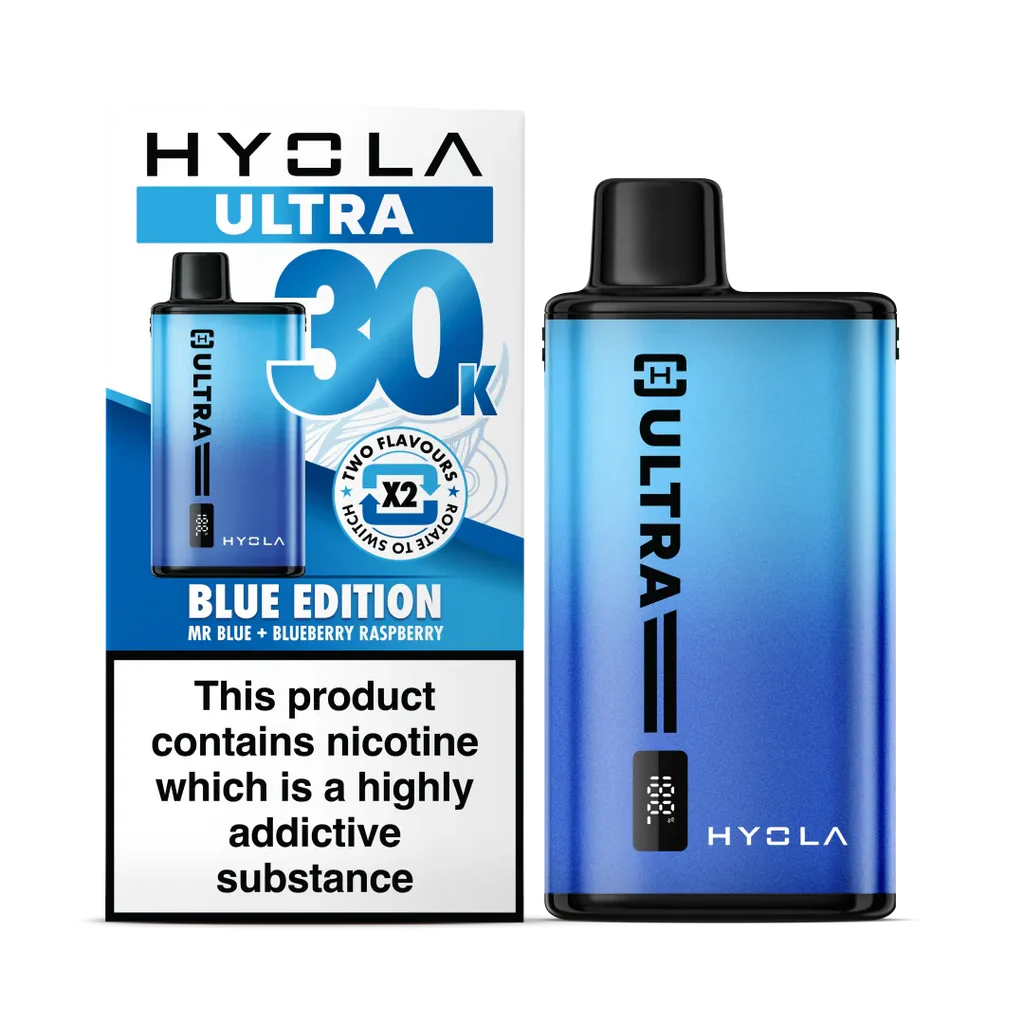 HYOLA ultra 30k Vape – juicy Sweet and Tangy Blueberry raspberry Taste, Ready for Prompt Delivery Across Leamington Spa, Warwickshire & UK