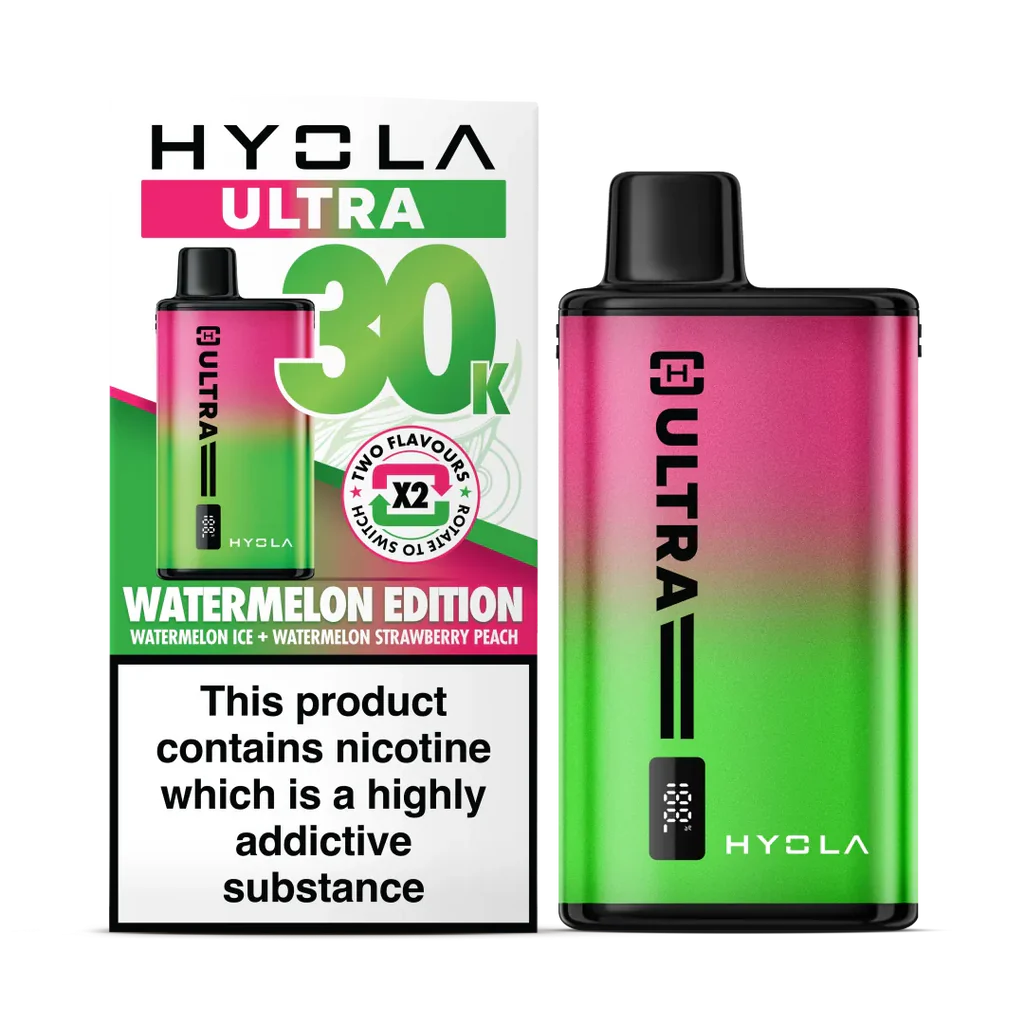 HYOLA Ultra 30k Watermelon Edition – Crisp and Flavourful Watermelon Vape, Ready to Deliver Straight to Your Door in Leamington Spa, Warwickshire & UK
