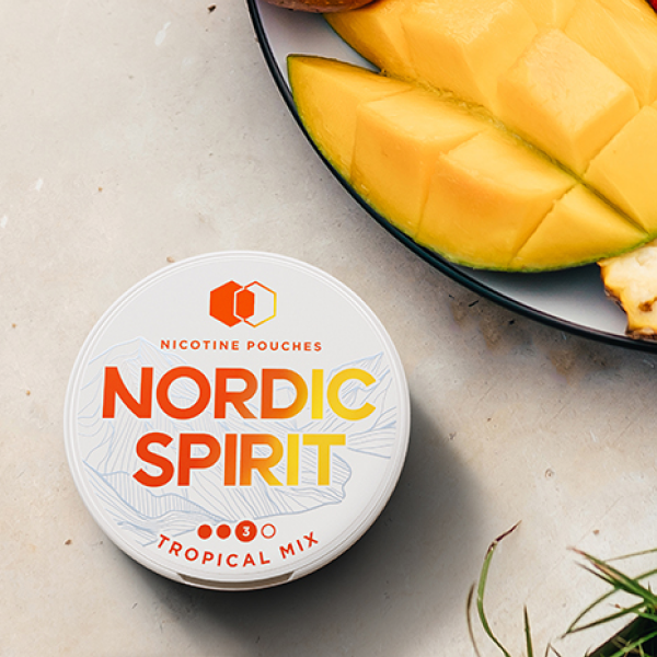 Nordic Spirit Tropical Mix Nicotine Pouch – Exotic Flavour Blend – Available in Leamington Spa, Warwickshire, Coventry & Ships Across the UK with fast delivery
