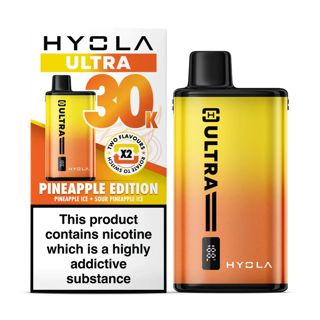 Buy HYOLA Ultra 30K Vape in Pineapple Flavour – Smooth, Tropical Vape with Reliable Shipping Across Leamington Spa & UK-Wide